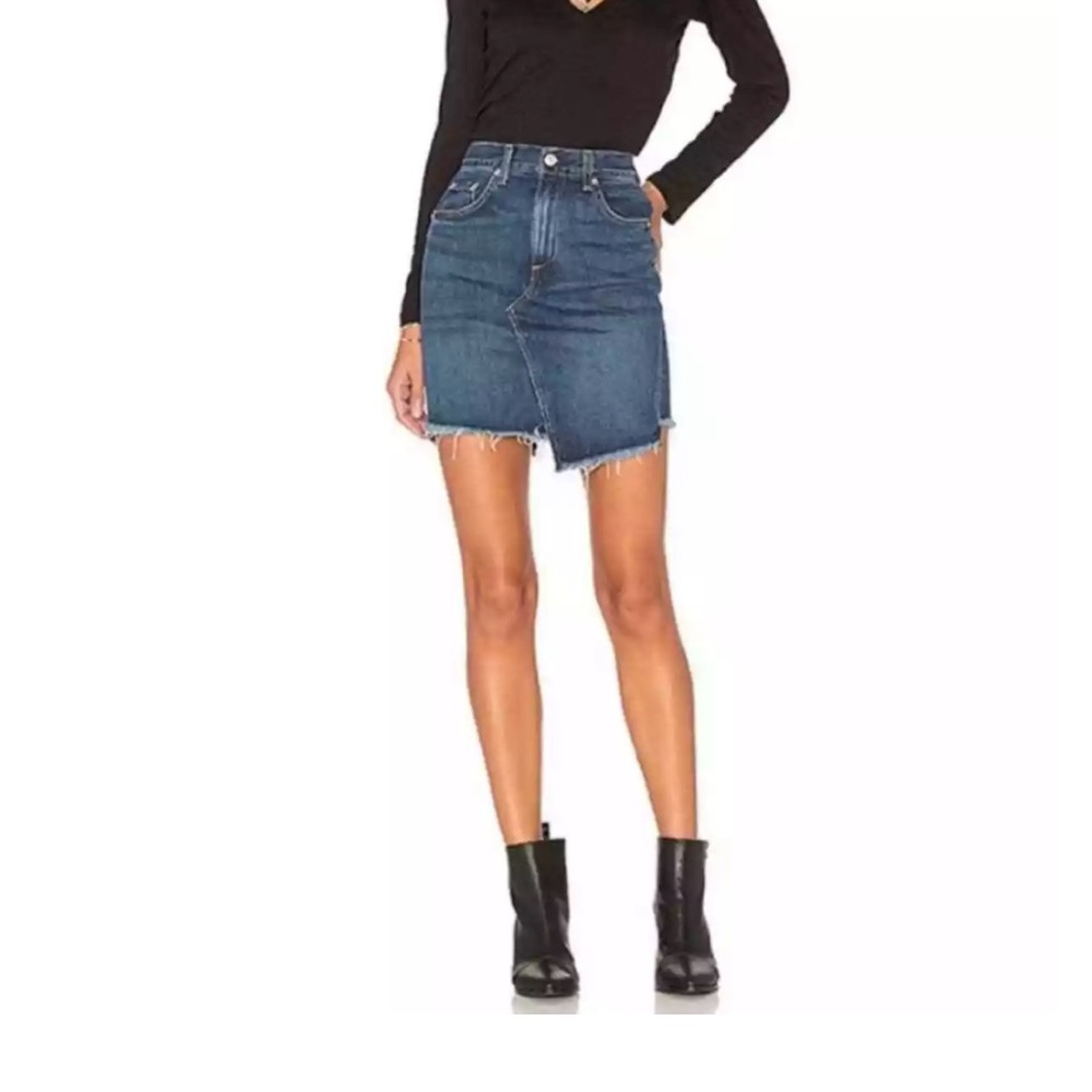 Rag & Bone Asymmetrical Mini Skirt Raw Hem EDDY Size 26